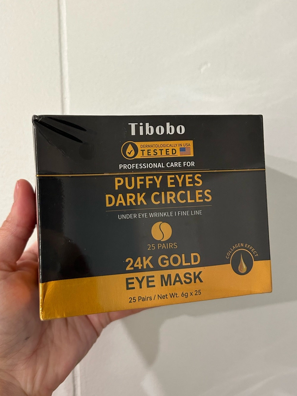 24K Gold Eye Mask for Puffy Eyes & Dark Circles - Box of 25
